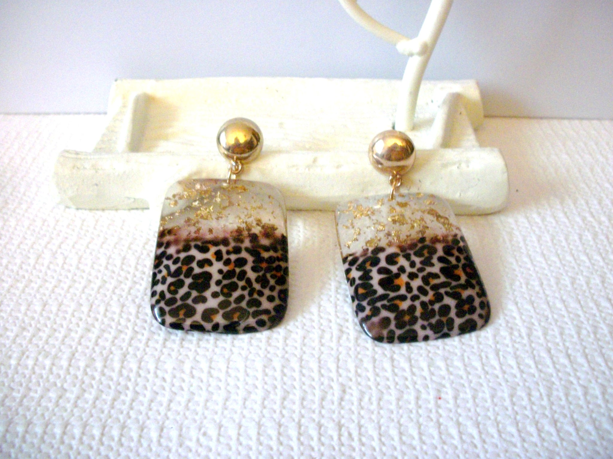 Riva Brown Tortoise Glitter Earrings, Tortoise Shell Earrings, Tortoise Statement Earrings, Acetate Earrings, Lightweight Resin Earrings S10