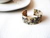 Sarah Light Ivory Black Cuff Bracelet, Simple Minimalist Tortoise Bracelet, Tortoiseshell Cuff, Tortoise Shell Cuff Bangle, Acetate Cuff S19