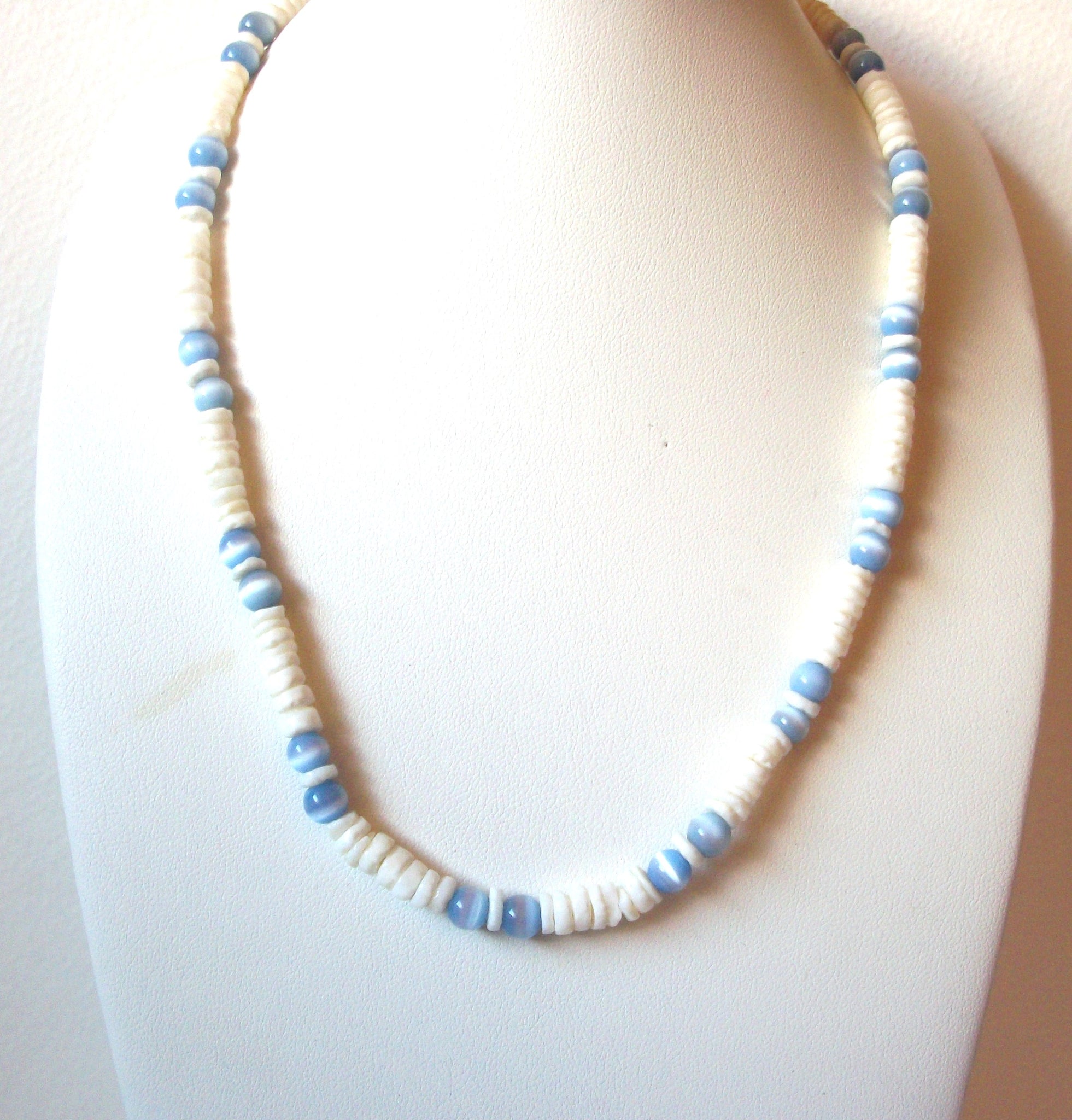 Puka Blue Glass Necklace 102720