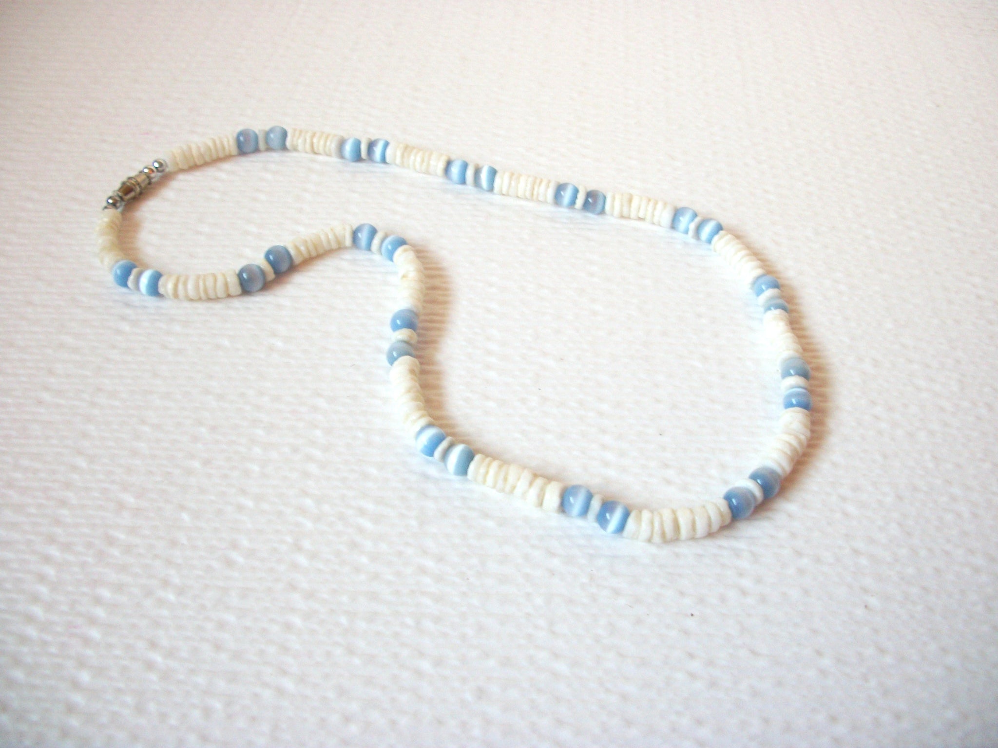 Puka Blue Glass Necklace 102720