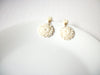 Vintage White Dahlia Flower Earrings 102720