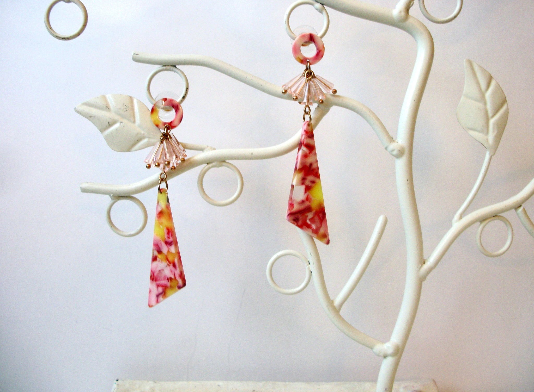 Rose Tortoise Earrings, Tortoise Shell Earrings, Tortoise Statement Earrings, Acetate Earrings, Lightweight Resin Earrings