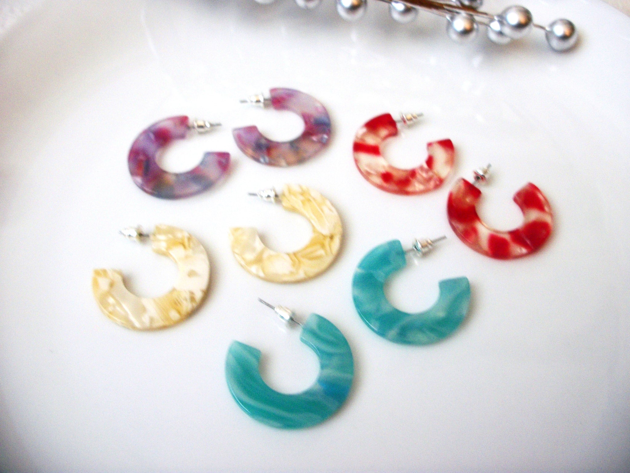 Rosie Rose Tortoise Earrings, Tortoise Shell Earrings, Tortoise Statement Earrings, Acetate Earrings, Lightweight Resin Earrings S32