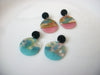 Sky Pink Tortoise Earrings, Tortoise Shell Earrings, Tortoise Doorknockers, Acetate Earrings, Resin Earrings, Acrylic Earrings S31