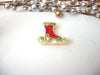 Retro Brooch, Ice Skating Brooch, Rhinestones Brooch, Christmas Brooch Pin S34