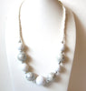 Retro Gray White Marbleized Beads Necklace 102820