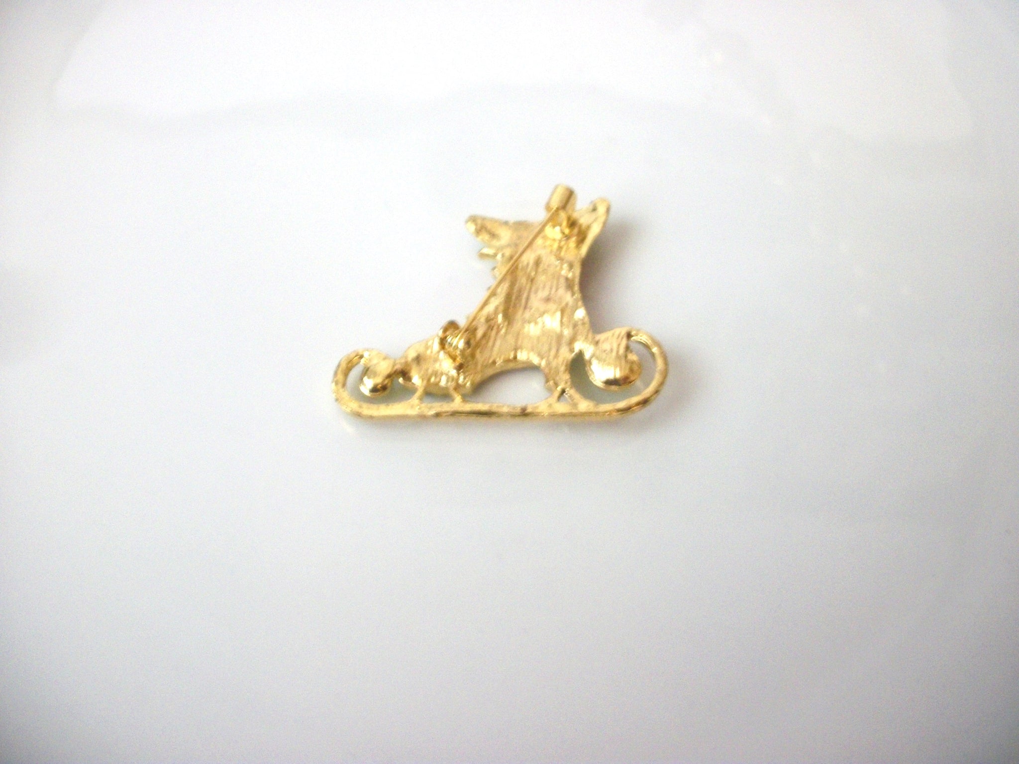 Retro Brooch, Ice Skating Brooch, Rhinestones Brooch, Christmas Brooch Pin S34