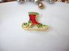 Retro Brooch, Ice Skating Brooch, Rhinestones Brooch, Christmas Brooch Pin S34