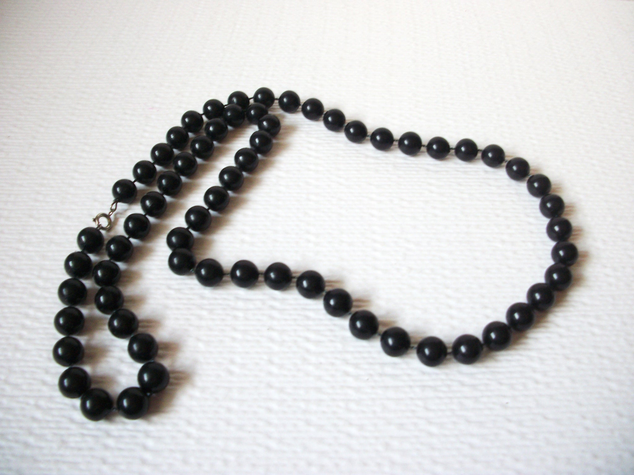 Retro Black Beaded Necklace 102820