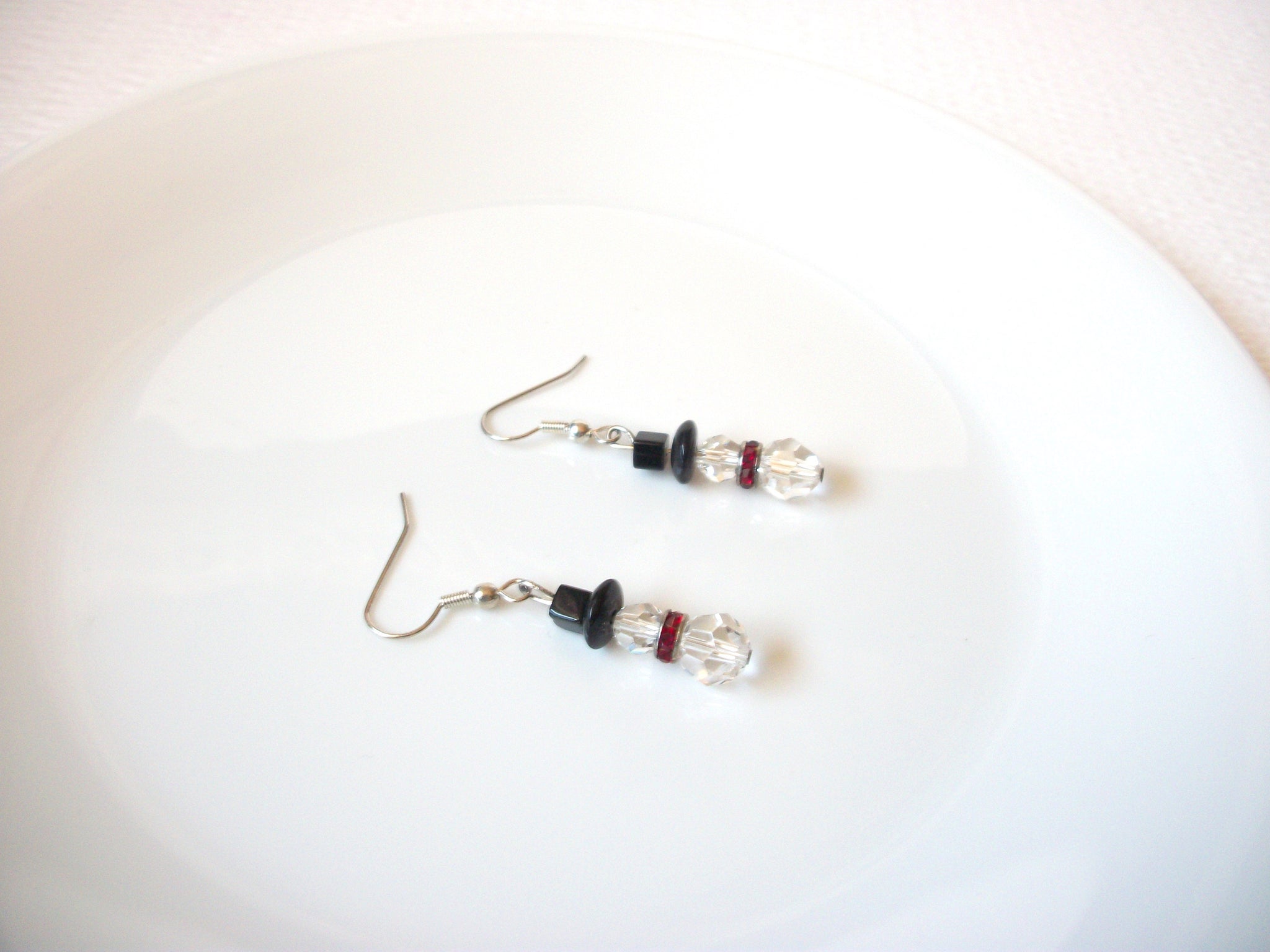 Vintage Swarovski Glass Snowman Dangle Earrings 102820