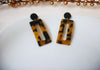 Kylie Dark Brown Tortoise Earrings, Tortoise Shell Earrings, Tortoise Earrings, Acetate Earrings, Light Weight Resin Dangle Earrings S11