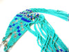 INDIA Turquoise Blue Silver Glass Beaded Necklace 102820