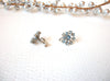 1950s Vintage Blue Rhinestone Snowflake Screw Back Earrings 102920