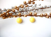 Marvella Earrings, Small Earrings,Marvella Stud Earrings,Yellow Clip On Earrings 71518