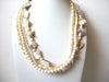 Vintage AVON Shell Faux Pearl Glass Necklace 102920