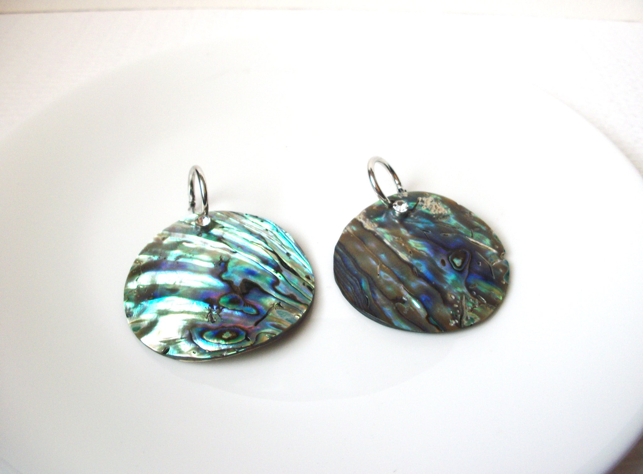 Vintage New Zealand Paua Abalone Shell Earrings 110120