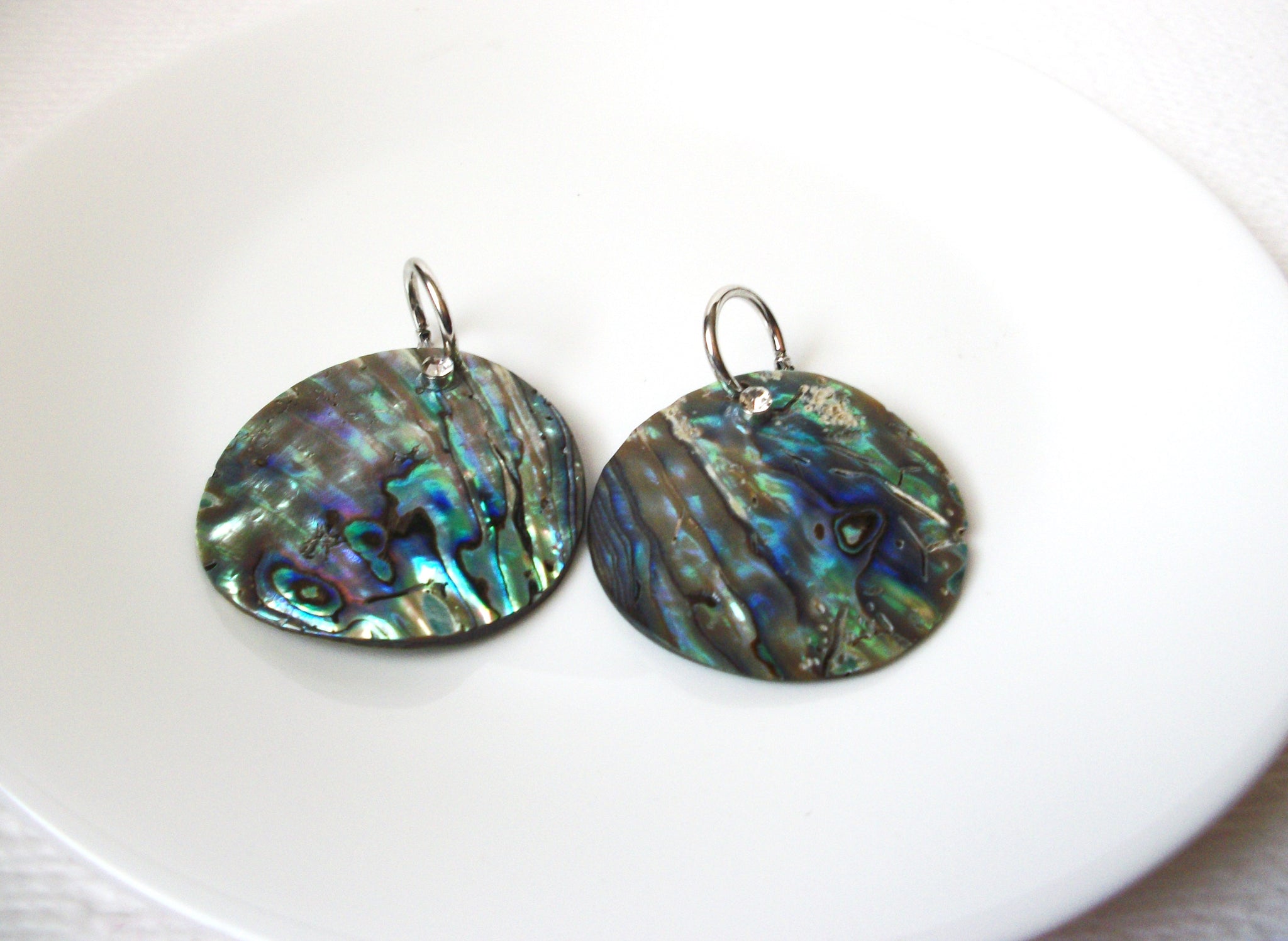 Vintage New Zealand Paua Abalone Shell Earrings 110120