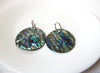 Vintage New Zealand Paua Abalone Shell Earrings 110120