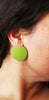 Susan Olive Round Dome Earrings, Acetate Earrings, Resin Earrings, Acrylic, Statement Earrings S14A