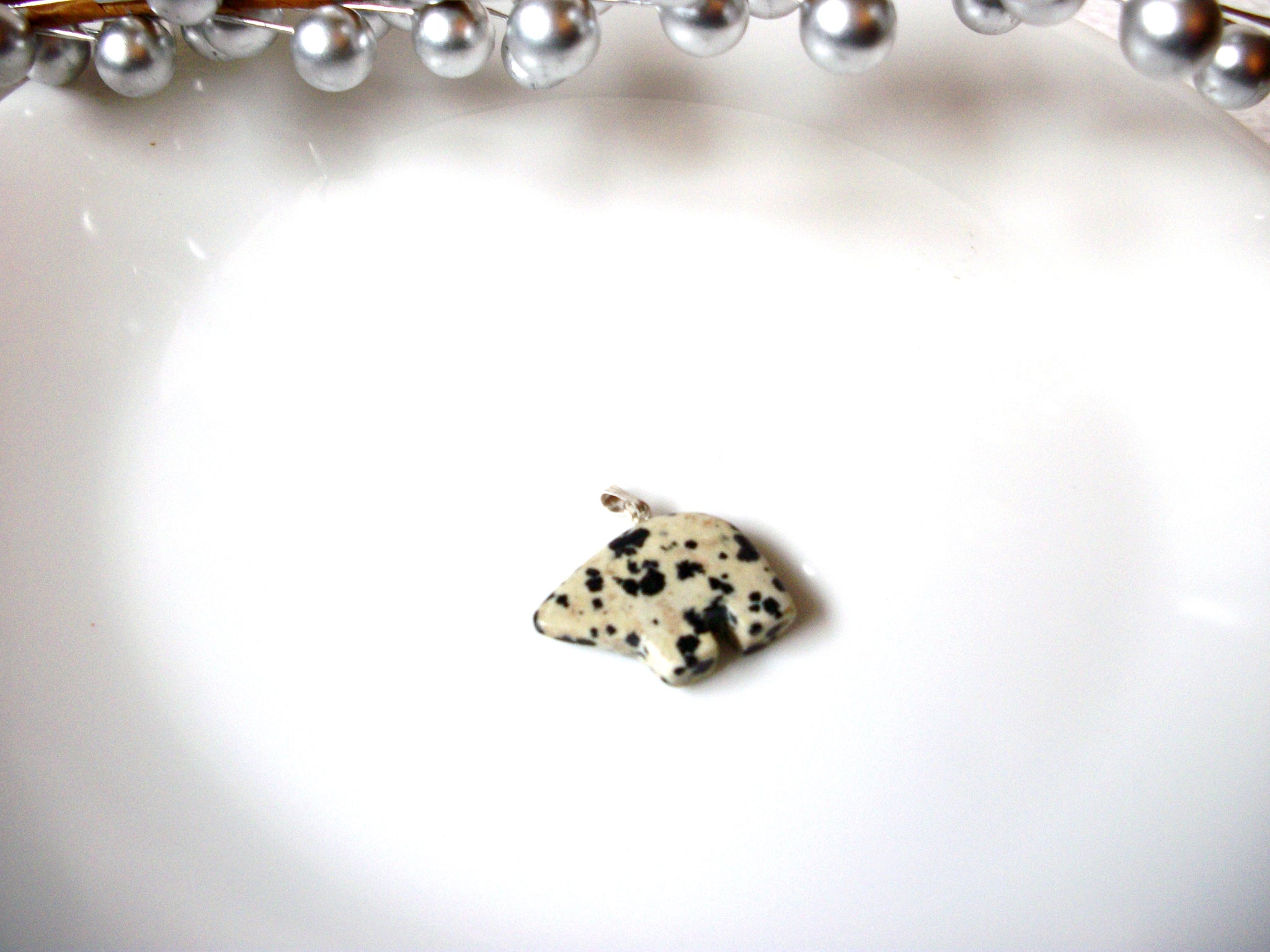 Native American Zuni Bear Dalmatian Jasper Pendant 110120