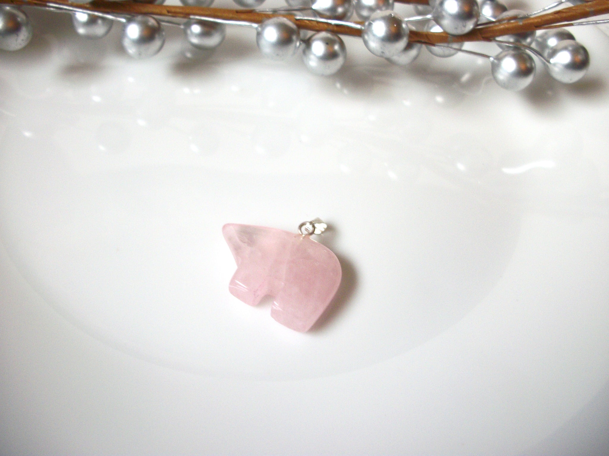 Native American Zuni Rose Quartz Pendant 110120