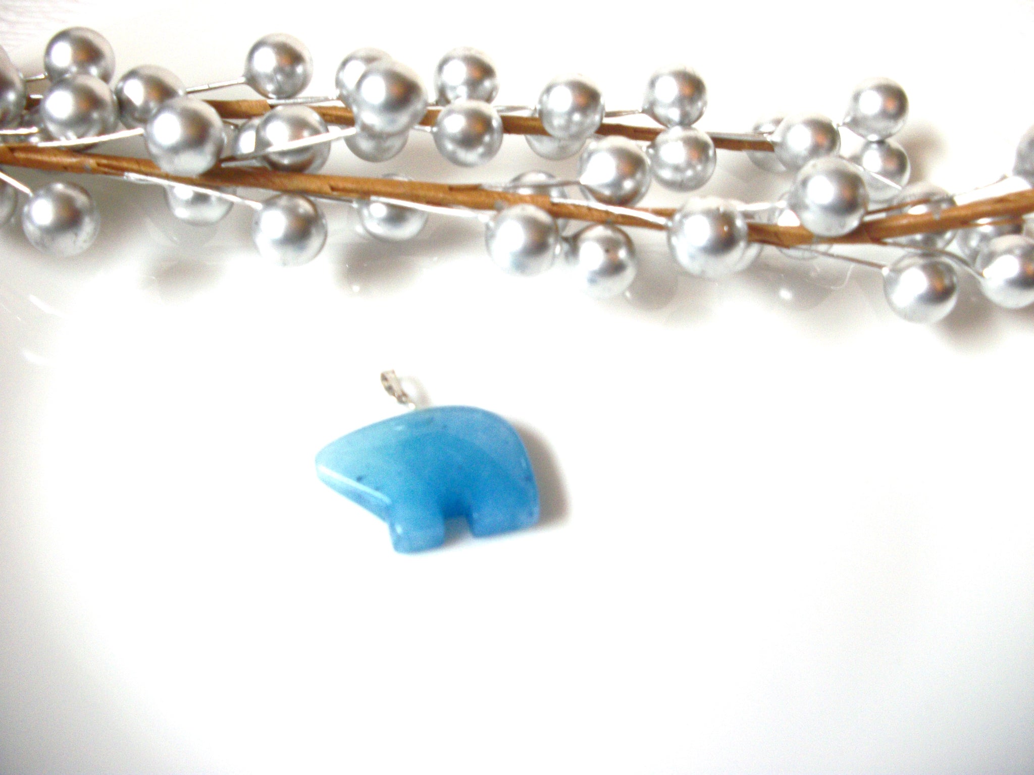 Native American Zuni Blue Agate Pendant 110120