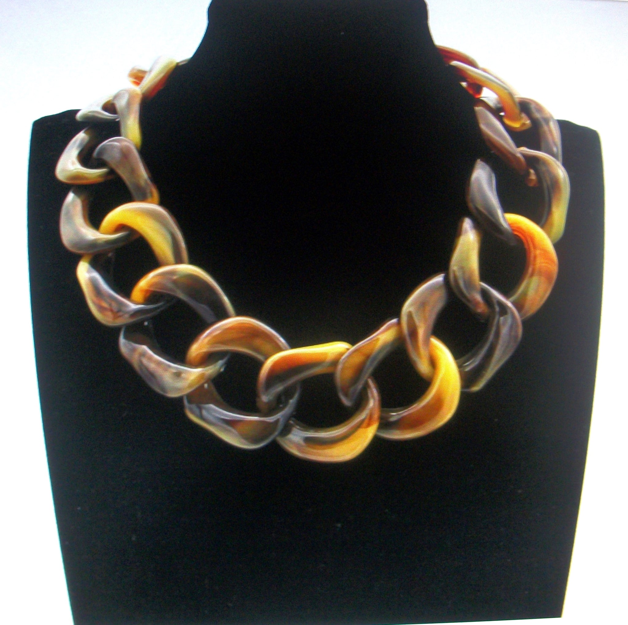Kylie Tortoise Shell Chunky Links Necklace 41020