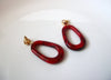 Long Red Marbleized Tortoiseshell Earrings, Acetate Earrings, Resin Earrings, Acrylic Earrings, Statement Earrings S35