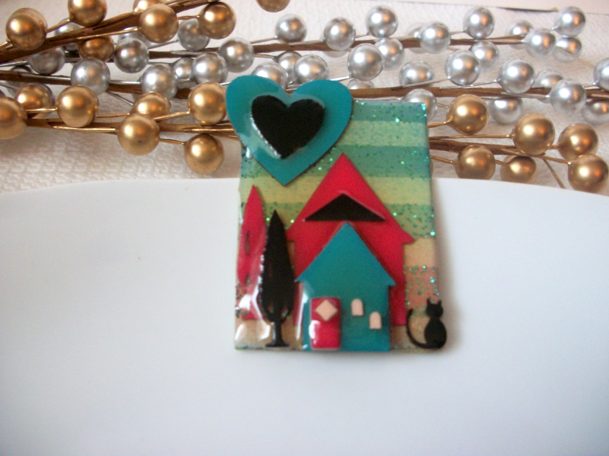 Lucinda House Pins, Happy Home, Little Black Cat Pins, Lucinda Pins 112916