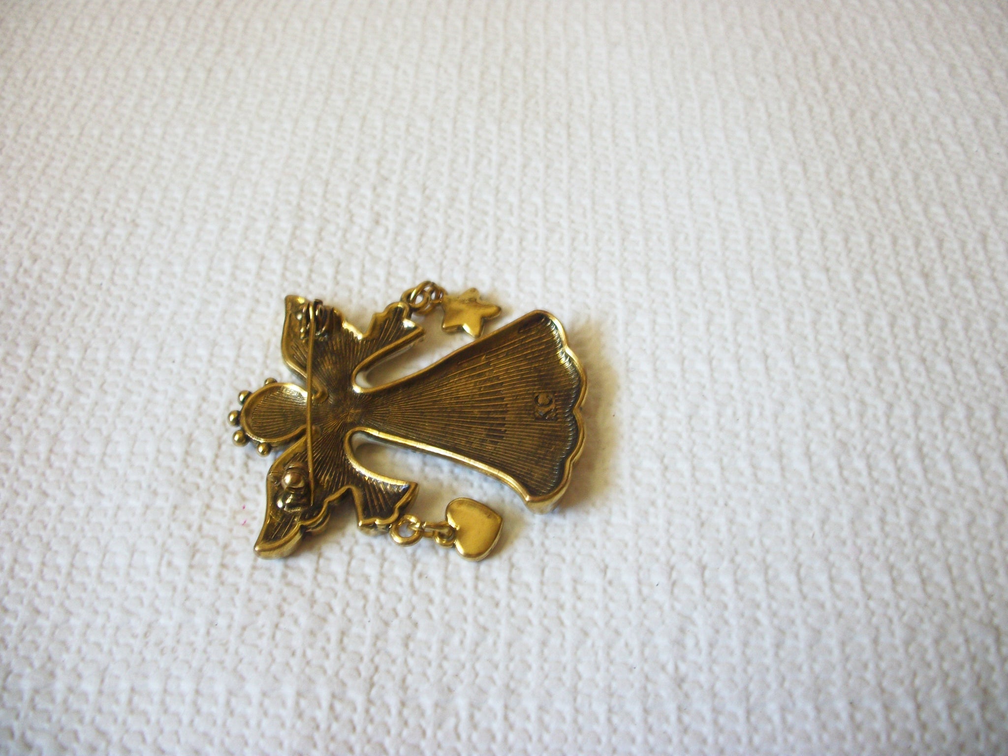 KC Stamped Enameled Aurora Borelias Crystals Angel From Heaven Pin 41220