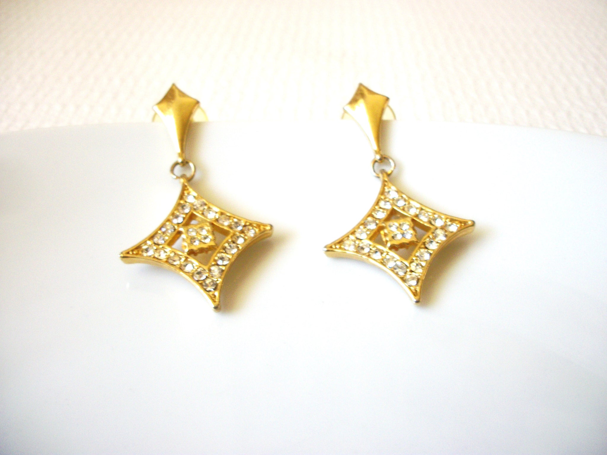 Vintage Made In USA Rhinestone Earrings 41320