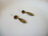 Vintage Brass Glitter Stones Earrings 41320