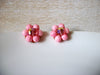 Vintage Pink Glass Cluster Earrings 41320