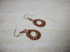 Copper Toned Black Vintage Earrings 41420