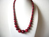 Retro Cranberry Red Necklace 110620