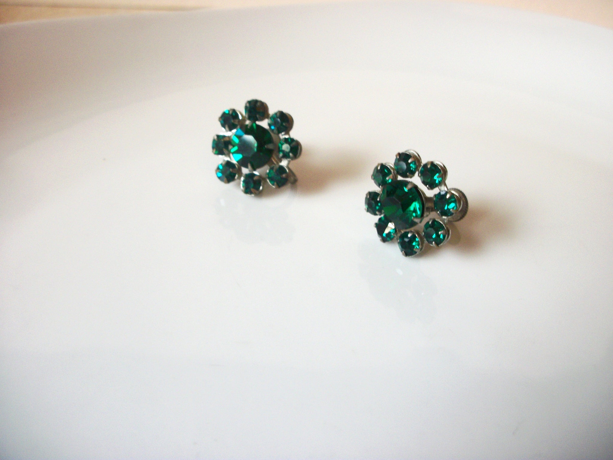 Vintage 1940s Emerald Earrings 41420