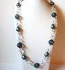 Vintage Clear Gray Black Necklace 110820