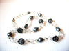 Vintage Clear Gray Black Necklace 110820