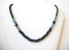 Vintage Hematite Blue Tiger Eye Necklace 72116D
