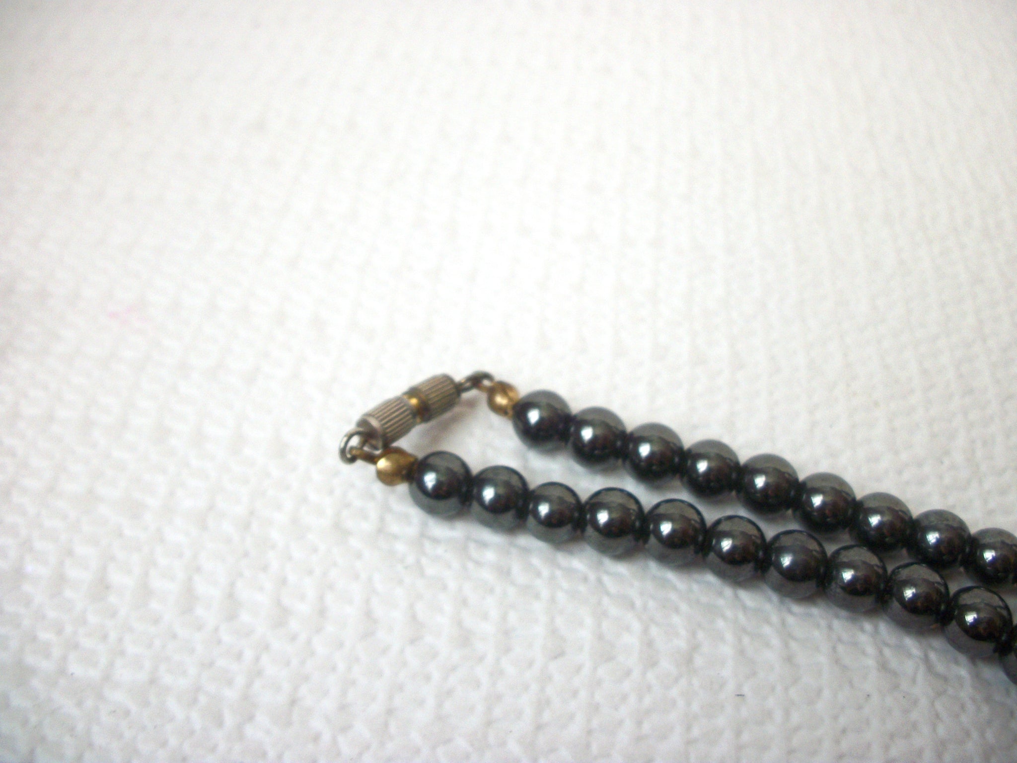Vintage Hematite Blue Tiger Eye Necklace 72116D