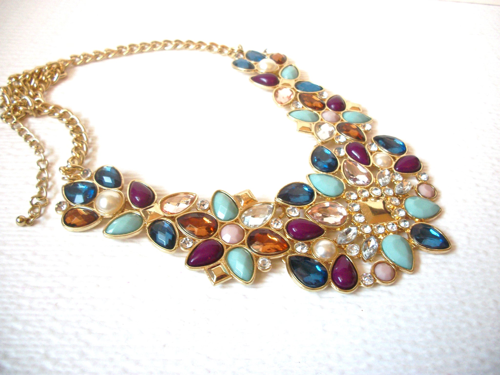 Retro Rhinestones Statement Necklace 110920