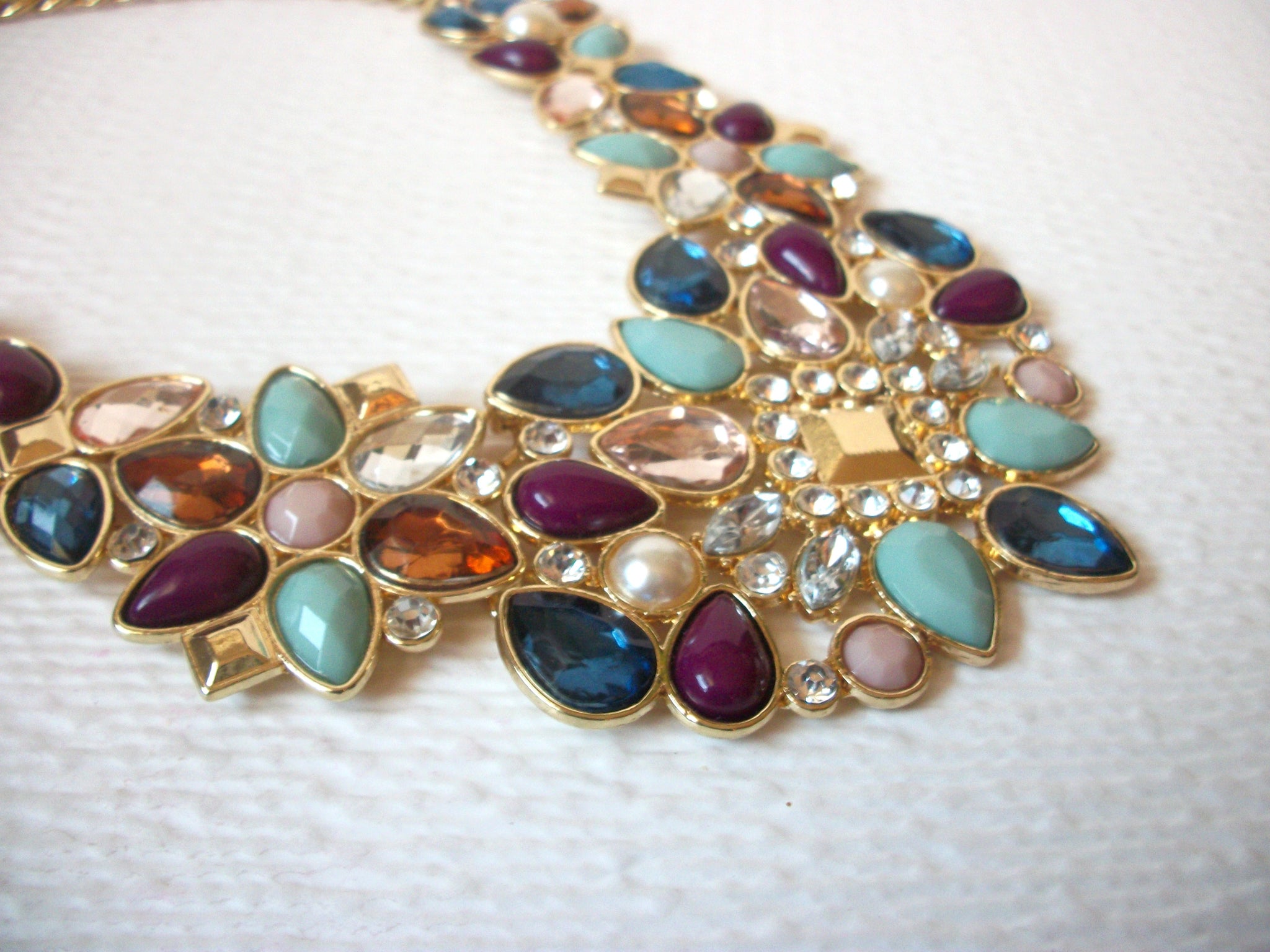 Retro Rhinestones Statement Necklace 110920