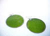 Large Retro 1970s Green Glass Earrings 111020