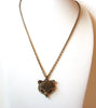 Retro Bronze Rhinestone Fox Necklace 111020