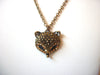 Retro Bronze Rhinestone Fox Necklace 111020