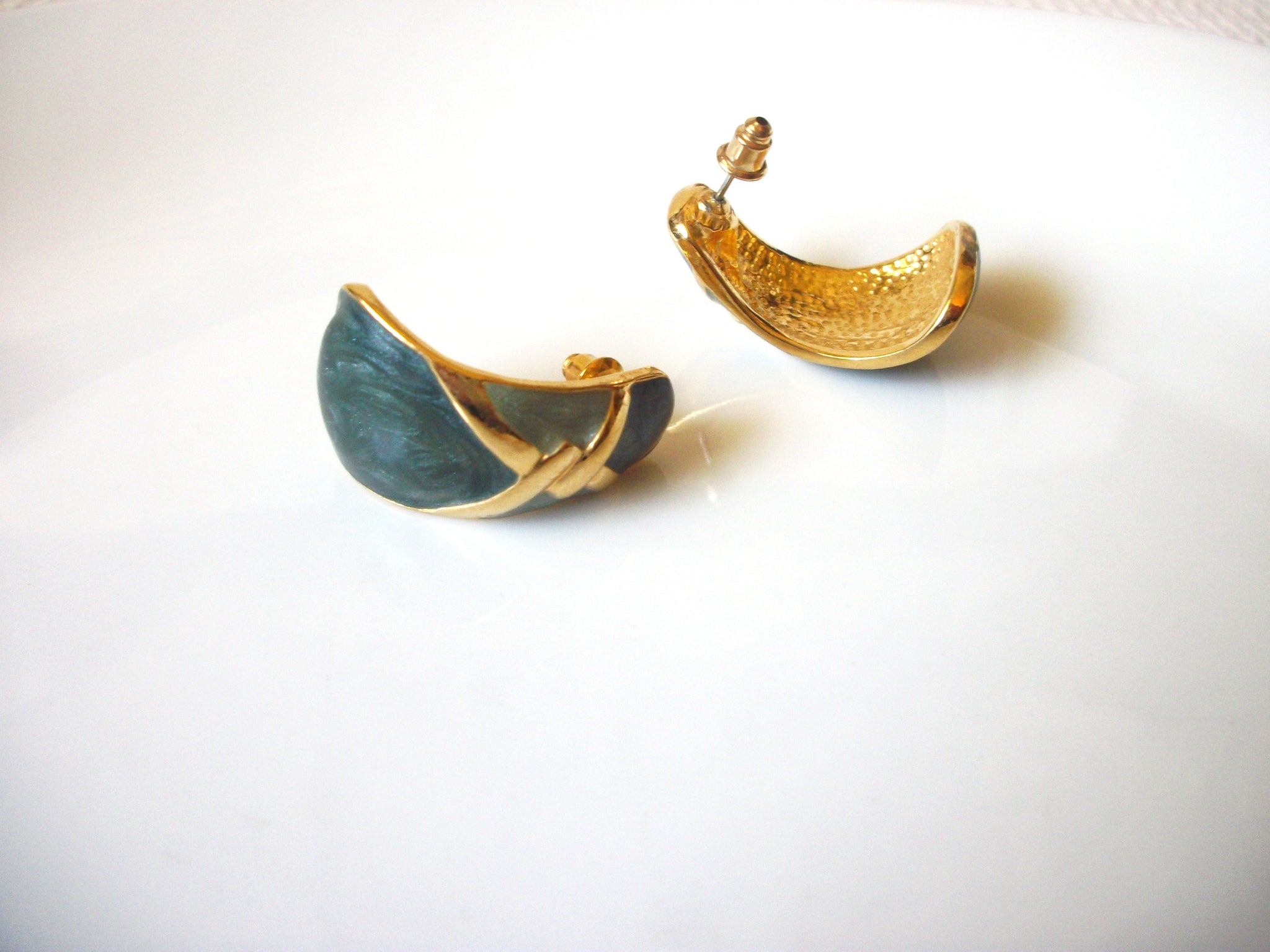 Retro Sage Gold Earrings 42520