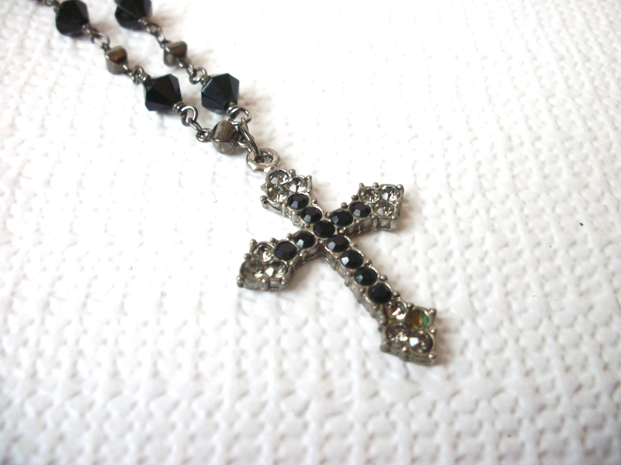 Vintage 50s Glass Crucifix 72116D