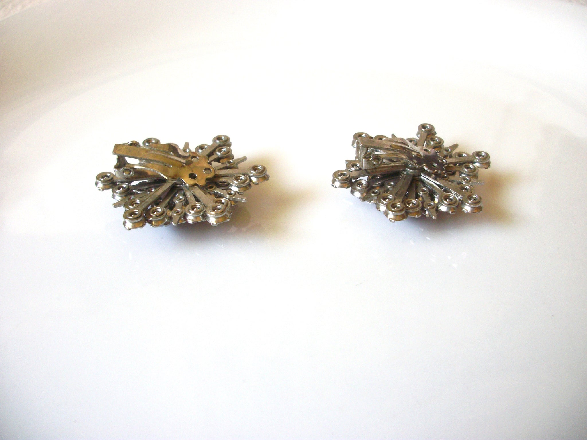 Vintage Pink Rhinestones Earrings 42520