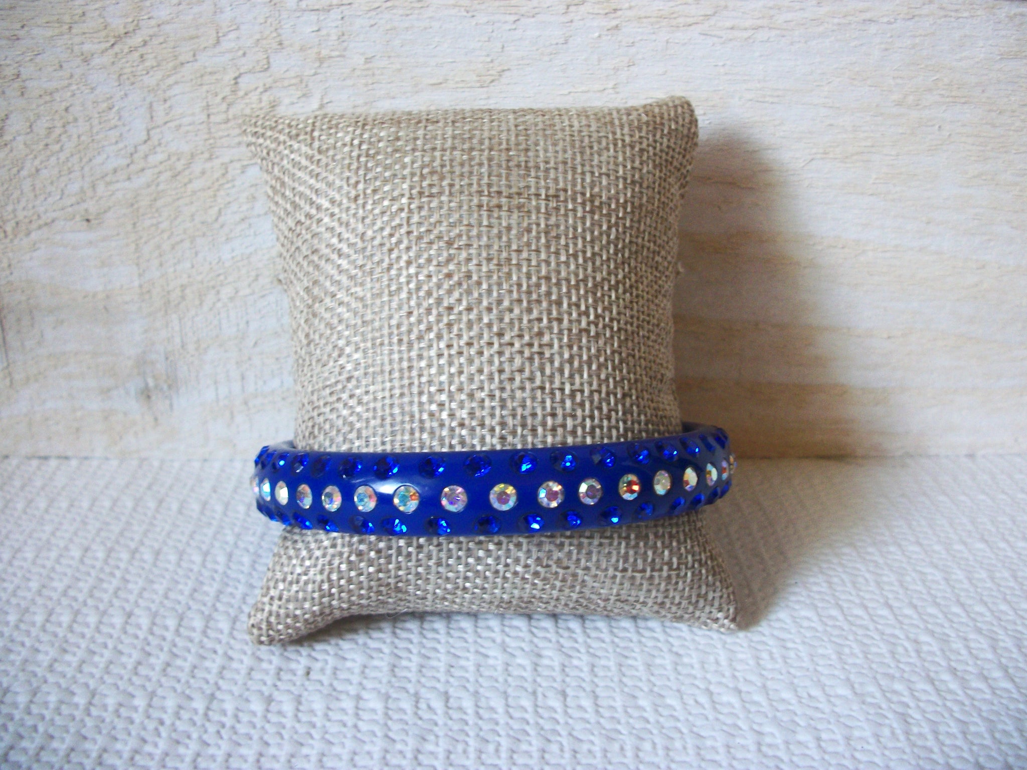Retro Cobalt Blue Rhinestones Bangle 42420
