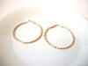 Retro 1970s Rose Gold Toned Metal Hoop Earrings 111120